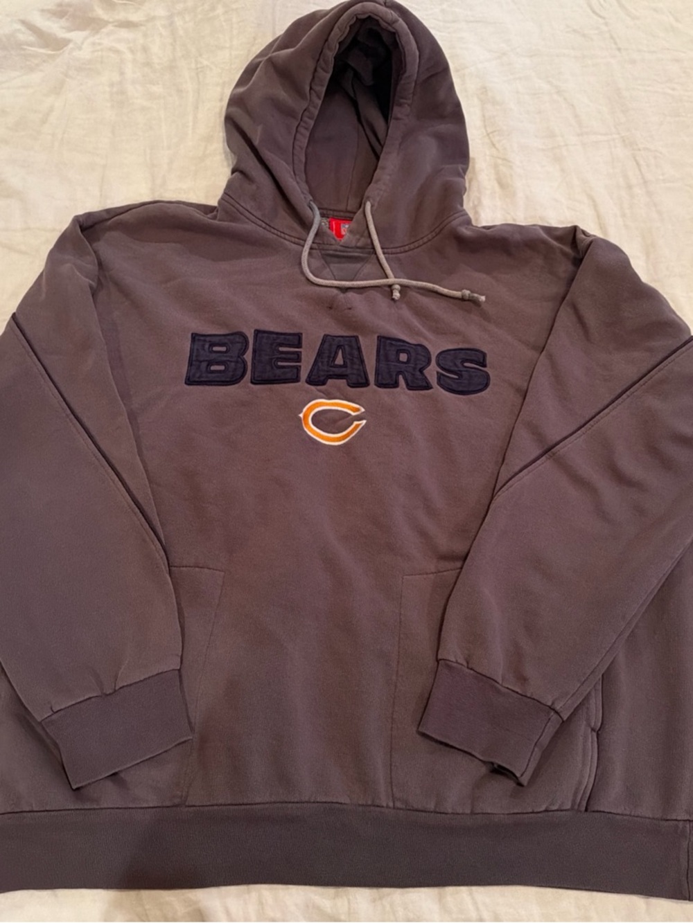 NFL Chicago Bears Charcoal Hooded Sweatshirt with Embroidered Logo